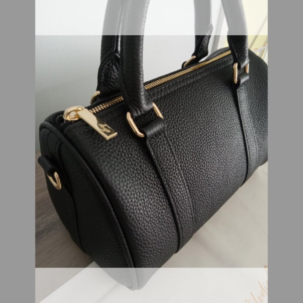 DUYP Melodie Cecile Black Grained leather - Mini Boston bag - Picture 11 of 13
